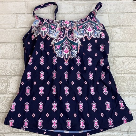 Island Escape Jetset Push-Up Tankini Top, Paisley - Picture 3 of 7